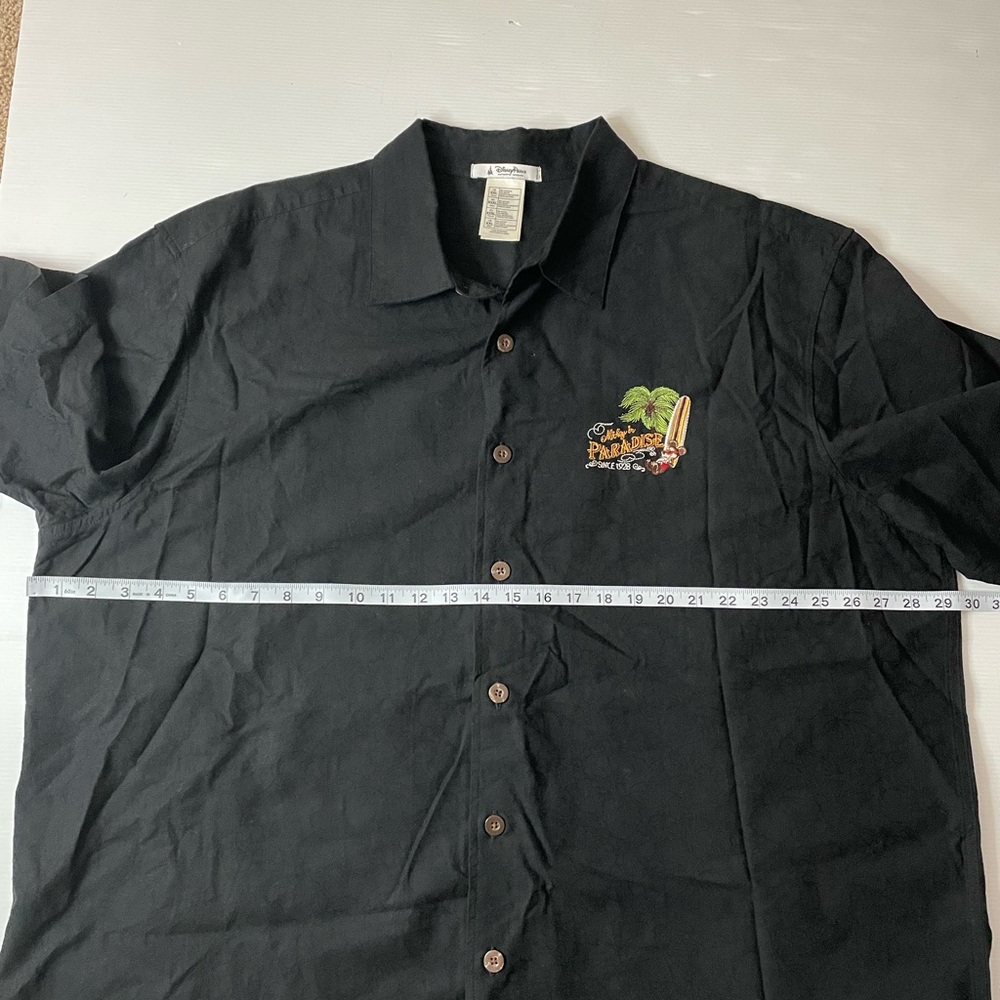 Disney Parks Black Hawaiian Camp Shirt Mickey in Paradise Embroidered Size XXL - Picture 4 of 8